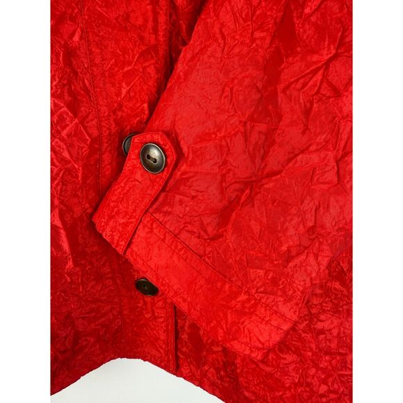 NWOT Chico's Crinkle Sheen red jacket, blazer, US Size 4 - Picture 12 of 15